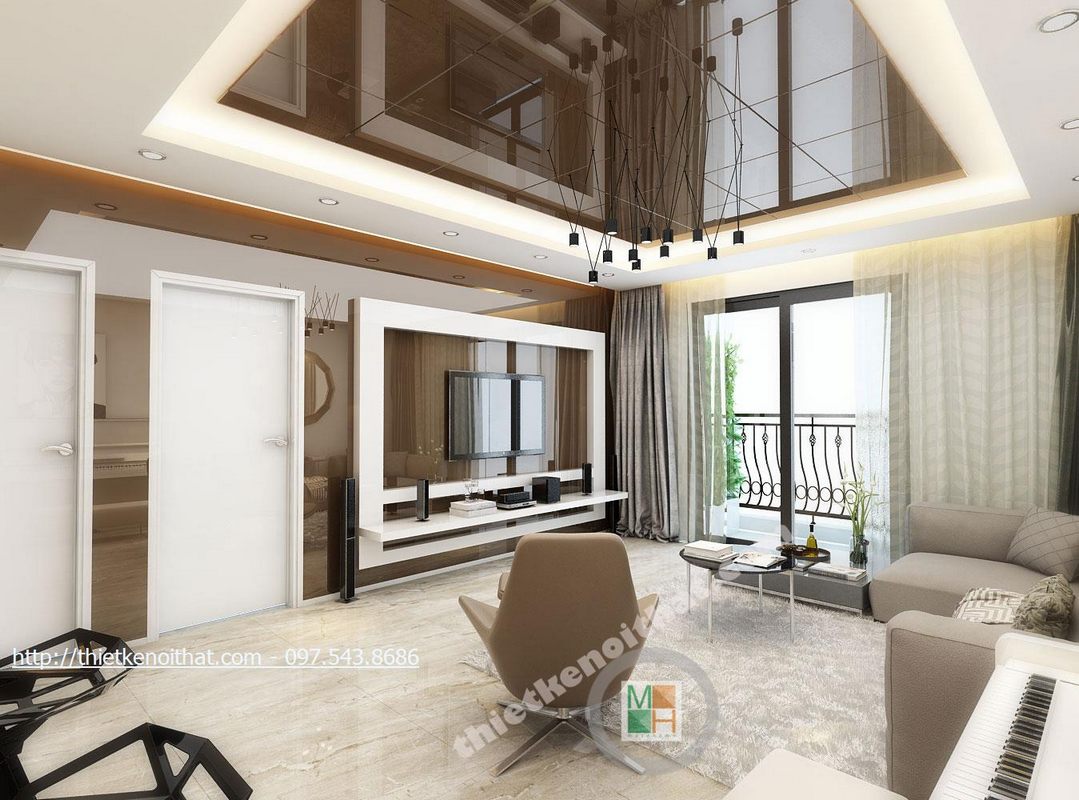 Thiết kế nội thất phòng khách căn hộ chung cư TimesCity Hai Bà Trưng Hà Nội